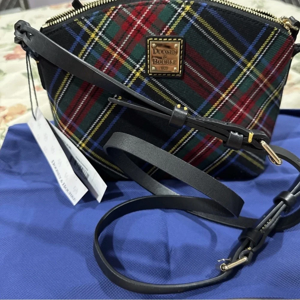 Dooney & Bourke Tartan Crossbody Bag - Red, Green, Blue - Picture 4 of 4